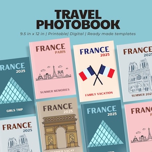 Frankrike resefotobok, Anpassad estetisk soffbordsfotobok, Paris Frankrike resefotobok