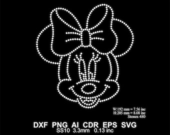 Rhinestone Mouse Template Rhinestone SS10 Mouse Template Rhinestone Mouse Svg Png Dxf Ai Desing Rhinestone Mickey Minnie Design