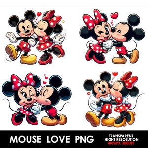 4 PNG Mickey and Minnie Design Minnie and Mickey High Resolution Transparent PNG file for Sublimation Printing Mickey and Minnie Love