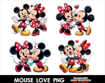 4 PNG Diseño de Mickey y Minnie Minnie y Mickey Archivo PNG transparente de alta resolución para impresión por sublimación Mickey y Minnie Love