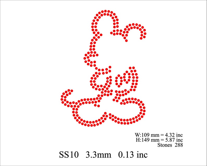 Mouse Rhinestone Rhinestone Mouse Template Rhinestone SS10 Mickey Design Rhinestone ...