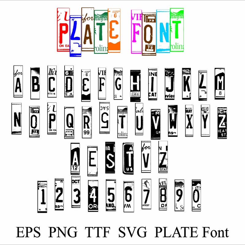 License Plate Letters - Etsy