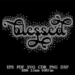 Rhinestone Blessed Template SS10 Rhinestone Blessed Design Rhinestone IM Blessed Template rhinestone Faith template