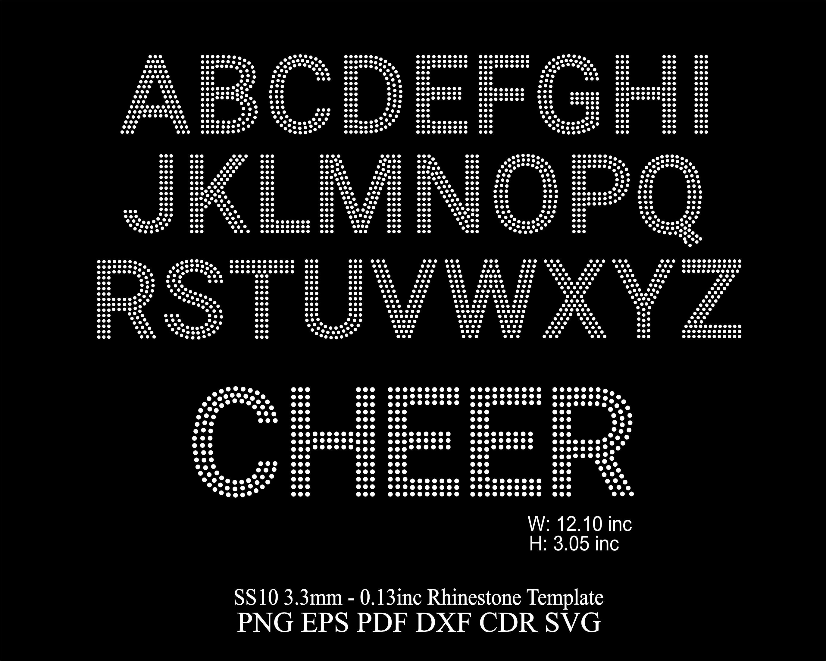 Rhinestone Letters College Sports 2 Color Font Alphabet Rhinestone Font  Silhouette Cameo Cricut Svg Dxf Cutting Digital File SS10 