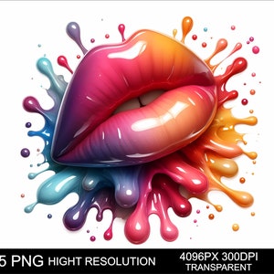 5 PNG Lip Design High Quality Transparent Lips Png Sublimation printing Digital Download Transparent Lips Png Dripping Lip Png tshirt Design