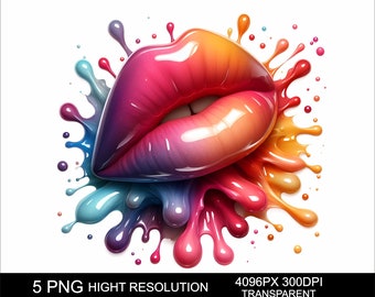 5 PNG Lip Design High Quality Transparent Lips Png Sublimation printing Digital Download Transparent Lips Png Dripping Lip Png tshirt Design