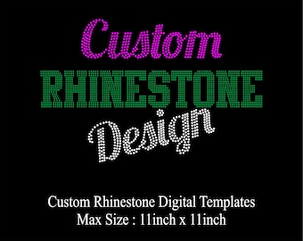 Modello di strass personalizzato Dimensioni 11 pollici Modello di strass Design Personalizzazione in formato Svg Modello di strass personalizzato con strass