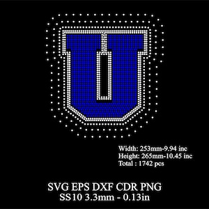 Rhinestone Letters Template SS10 Rhinestone Big U Letters Template Rhinestone Huge U Letters Desing Dxf Svg Png Rhinestone College Fonts