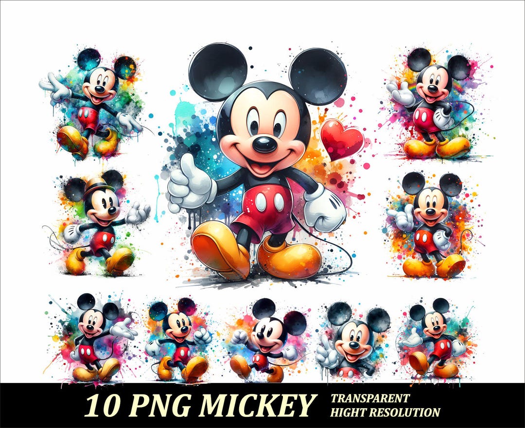 10 PNG Mickey Design High Quality Sublimation Printing Mickey T-shirt ...