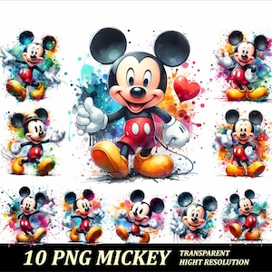 10 PNG Topolino Design Stampa a sublimazione di alta qualità Topolino T-shirt PNG Design Topolino Compleanno T-shirt Png Clipart Mouse Design