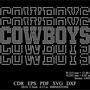 Rhinestone Cowboys Template SS10 Cowboys Rhinestone Design svg Rhinestone Football Baseball Design Cowboys Rhinestone Pattern svg eps pdf