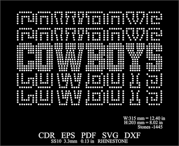 Rhinestone Cowboys Template SS10 Cowboys Rhinestone Design svg Rhinestone Football Baseball Design Cowboys Rhinestone Pattern svg eps pdf