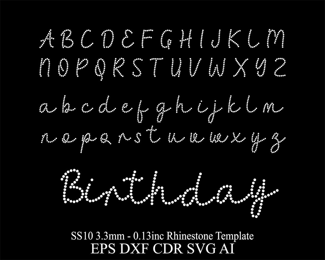 November Rhinestone Font Rhinestone Font Template Rhinestone Alphabet Design Rhinestone Font ...