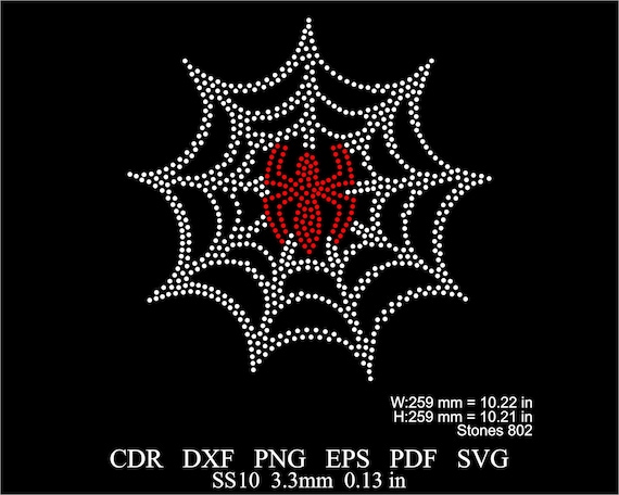 Rhinestone Spider Web Template Rhinestone Spider Web Pattern Rhinestone Eps Png Dxf Rhinestone SS10 Spider Web Halloween Svg Template