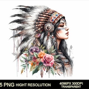 Native Indian Woman 5 png Clipart High Resolution Sublimation PNG American Indian Woman Design Digital download Native Girl Indian Art png
