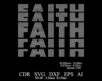 Rhinestone Faith Template SVG Rhinestone Faith Design Svg Png Rhinestone Faith Template Faith SS10 Rhinestone Template Religious
