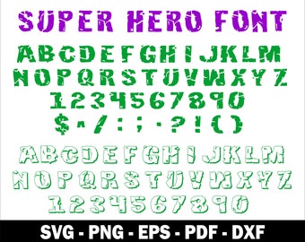 Superhero Font Svg Superhero Letters Svg Hero Font T-Shirt Svg Png Superhero Numbers And Font Svg Cartoon Alphabet Svg
