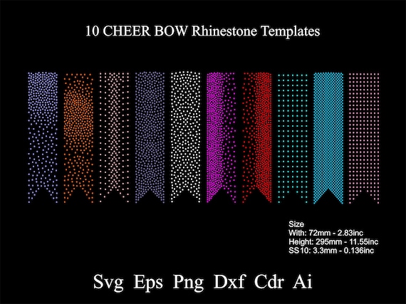Rhinestone Cheer Bow Template SS10 Gradient Bow 10 Design Rhinestone Design