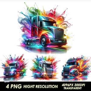 4  PNG Semi Truck Design Transparent Truck PNG Clipart Semi Truck Png High Resolution Clipart Sublimation PNG files Monster Truck