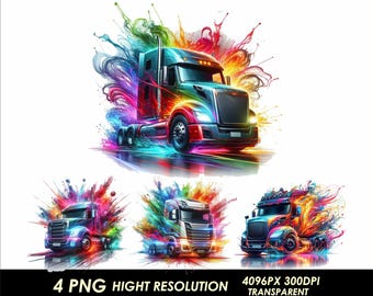4  PNG Semi Truck Design Transparent Truck PNG Clipart Semi Truck Png High Resolution Clipart Sublimation PNG files Monster Truck