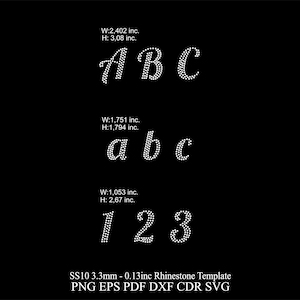 Rhinestone Font Rhinestone Alphabet Design Svg Template SS10 Rhinestone ...