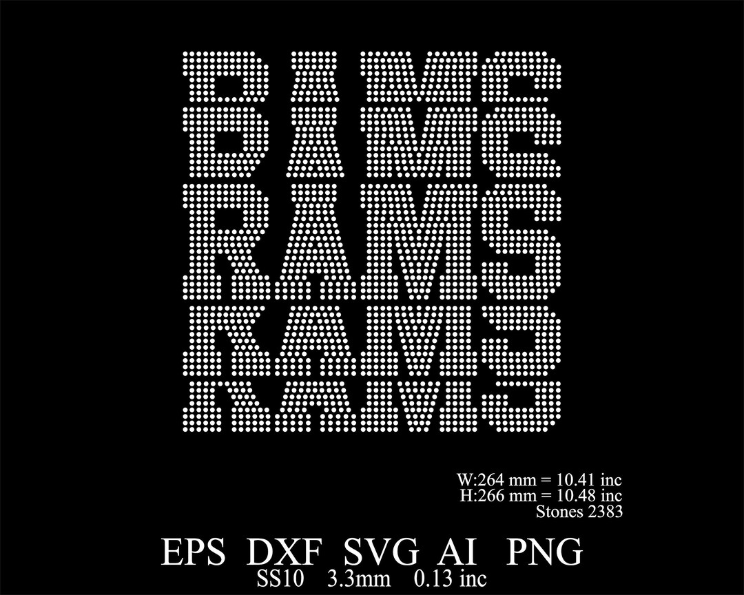 Rhinestone Rams Template Rhinestone SS10 Rams Template Rhinestone Sport ...