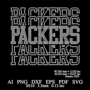 Strass Packers Template SS10 Strass Packers Design SVG Strass Fussball Baseball Design Strass Packers Muster SVG Png Dxf