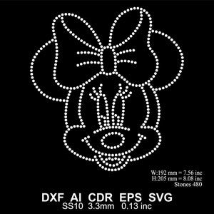 Rhinestone Mouse Template Rhinestone SS10 Mouse Template Rhinestone Mouse Svg Png Dxf Ai Desing Rhinestone Mickey Minnie Design