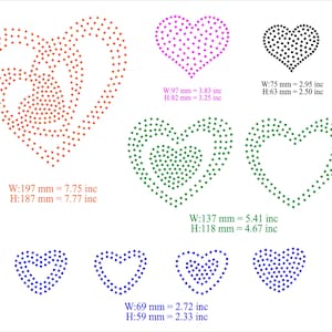 Rhinestone Heart Template Rhinestone 9 Piece Heart Design Rhinestone ...