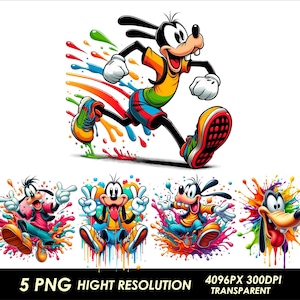 5 PNG Goofy Bundle Design High Quality Sublimation Printing Crazy Goofy Clipart PNG Goofy Birthday Goofy T-shirt Png Digital Download