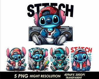 Stitch PNG Clipart Design High Resolution Transparent Sublimation Design Digital Download