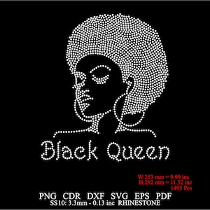 Rhinestone Afro Girl Template SS10 Black Woman Rhinestone Design Svg Rhinestone Afro Queeen Women Template Rhinestone Black Women Template