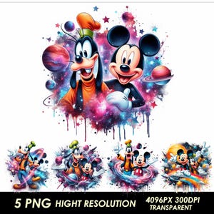 5 Png Mickey And Goofy Png Bundle Pack High Quality Sublimation Printing Goofy And Mickey Clipart PNG Design Mickey Birthday Tshirt Png