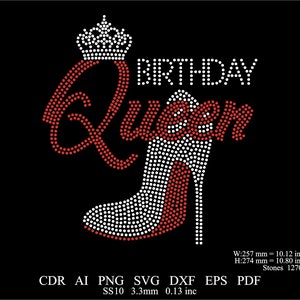 Rhinestone Birthday Template Rhinestone SS10 Birthday Desing Rhinestone Birthday Svg Png Dxf Ai Desing Rhinestone Birthday Queen Design