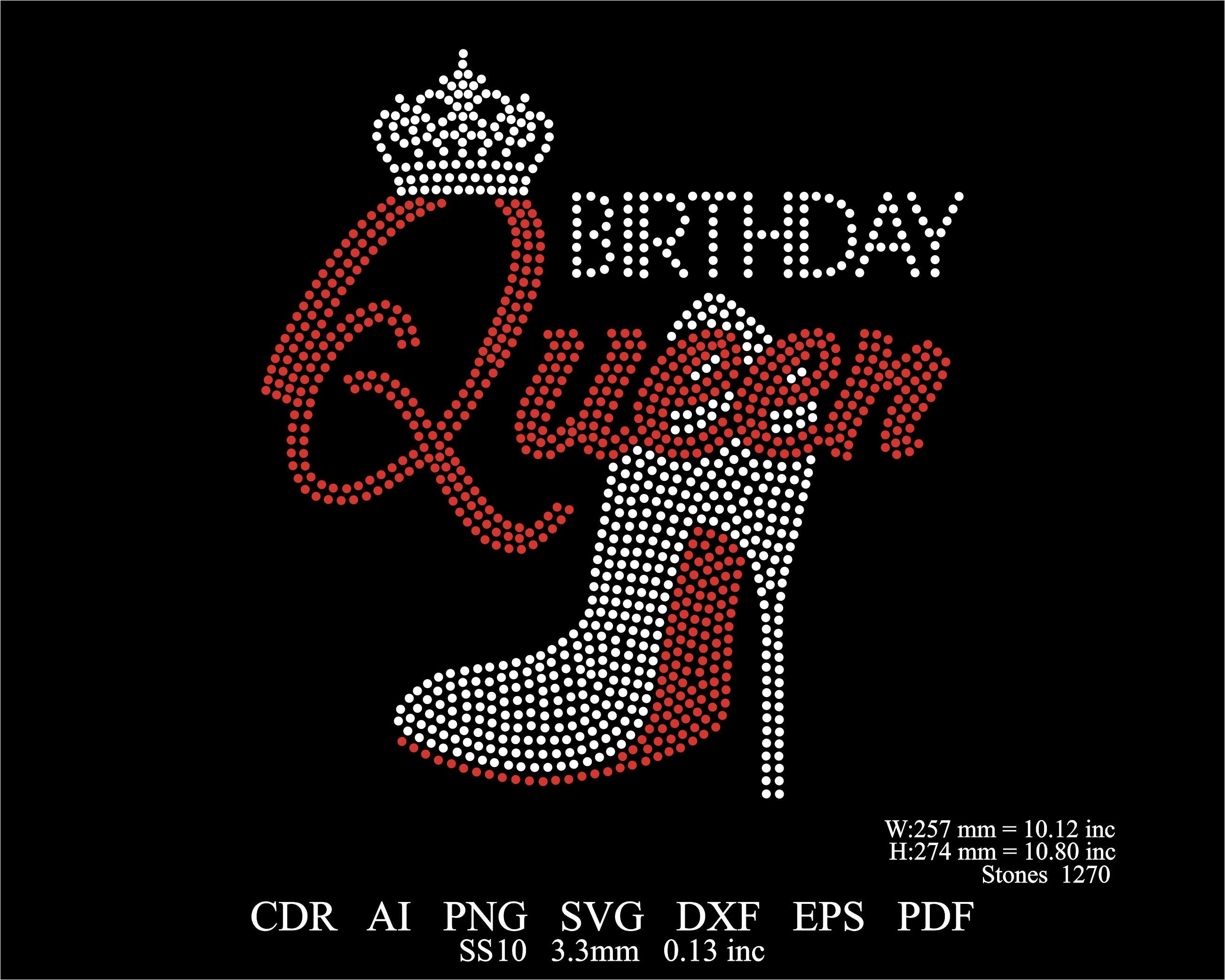 Rhinestone Birthday Template Rhinestone SS10 Birthday Desing Rhinestone Birthday Svg Png Dxf Ai ...