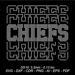 Rhinestone Chiefs Template SS10 Rhinestone Chiefs Design Svg Png Rhinestone Chiefs Football Baseball Design Eps Rhinestone Chiefs Templates
