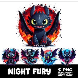 5 PNG Night Fury Design Toothless Png Digital Download High Quality Resolution Png T-shirt Sublimation Mug Tumpler Streetwear Png Design