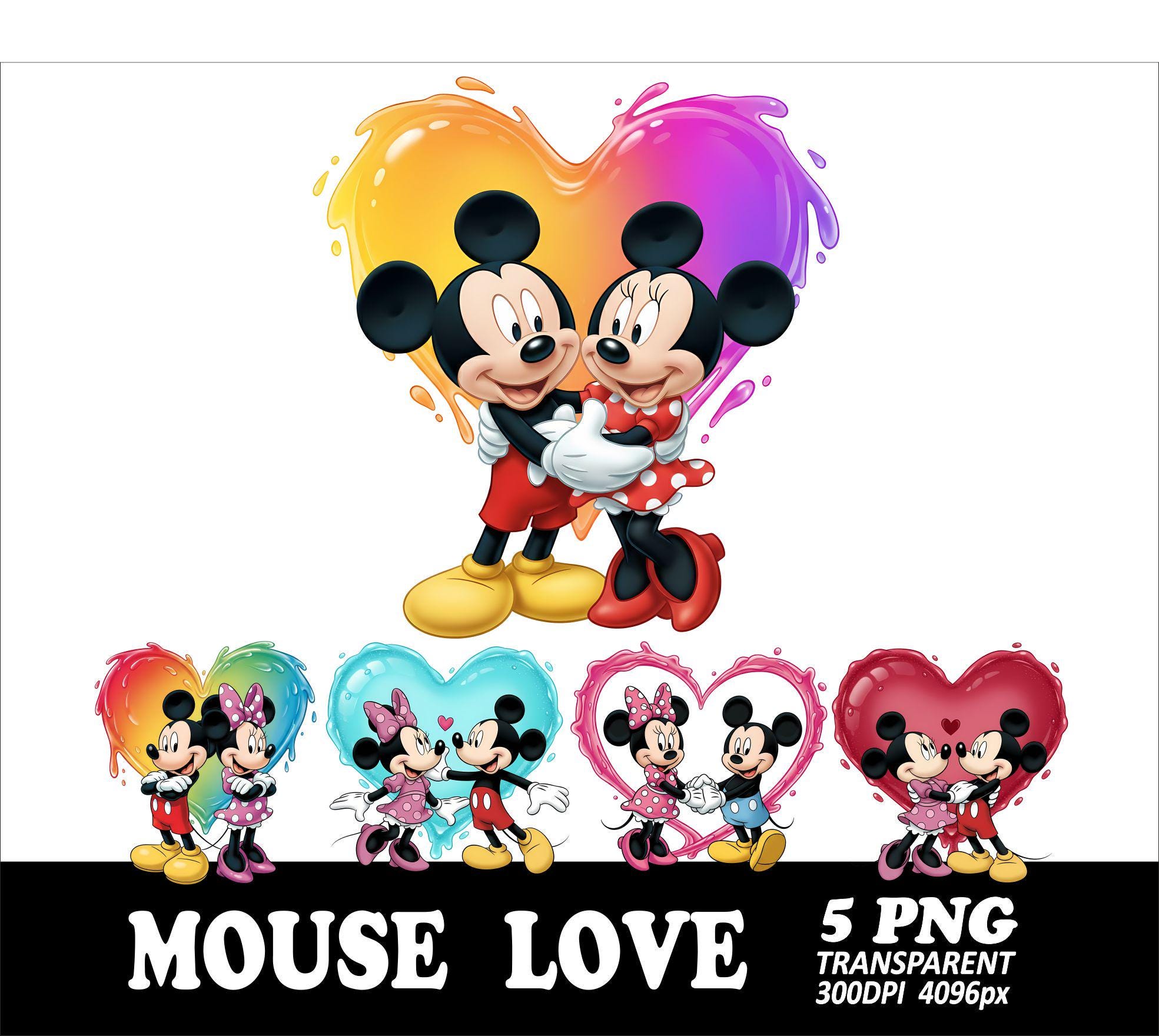 ミッキーとミニーのデザイン ミニーとミッキーのラブ 高解像度透明PNG