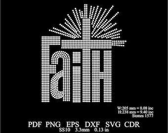 Rhinestone Faith Template Svg Rhinestone Faith Design Svg Png Rhinestone Faith SS10 Rhinestone Religious Template Rhinestone Cross