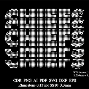Rhinestone Chiefs Template SS10 Chiefs Rhinestone Design svg Rhinestone Football Baseball Design Pattern
