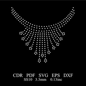 Rhinestone Collar Template Rhinestone Neckline Template Rhinestone ss10 Necklane Design SVG Template  Rhinestone Necklace Eps Png Files V3