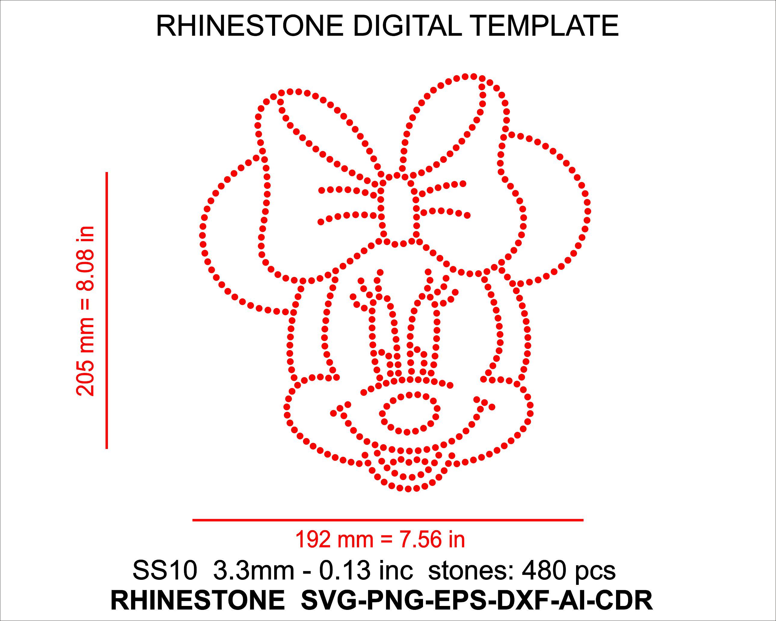 Mouse Rhinestone Rhinestone Mouse Template Rhinestone SS10 Mouse Template Rhinestone ...