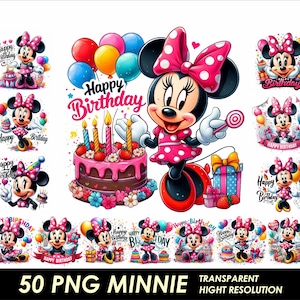 Bundel 50 png verjaardag Minnie ontwerp png transparante png Minnie clipart png partij Minnie ontwerp png hoge resolutie Minnie verjaardag ontwerp