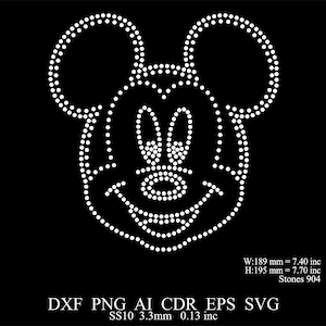 Rhinestone Mickey Template Rhinestone SS10 Mickey Template Rhinestone Mickey Svg Png Dxf Ai Template Rhinestone Mickey Design Digital File