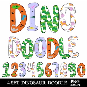 Dinosaur Doodle Font Png Letters Dinosaur Doodle Alphabet Png Dinosaur Kids Birthday T-Shirt Doodle Dinosaur Kids Alphabet Dinosaur Alphabet