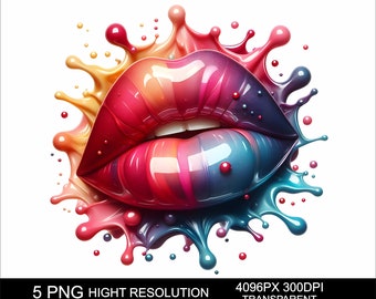 5 PNG Lip Design High Quality Transparent Lips Png Sublimation printing Digital Download Lips PNG Dripping Lips Png Design