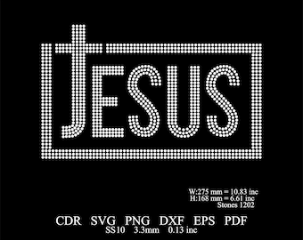 Rhinestone Jesus Template SS10 Rhinestone Jesus Design Rhinestone religion Template Rhinestone Faith Template Rhinestone Jesus Design Svg
