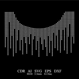 Rhinestone Collar Template Rhinestone Neckline Template Rhinestone ss10 Collar Template SVG Template Necklace Rhinestone Dxf Eps Ai Svg V1