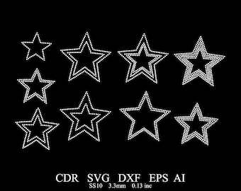 Plantilla de estrella de diamantes de imitación Diseño de paquete de estrellas de diamantes de imitación Diseño de estrellas de paquete de diamantes de imitación Svg PNG Ai Diseño de estrellas de diamantes de imitación SS10