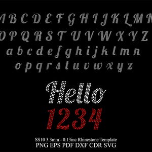 Strass lettertype Strass alfabet ontwerp Svg-sjabloon SS10 Strass Letters ontwerp Strass sjabloon Png Eps